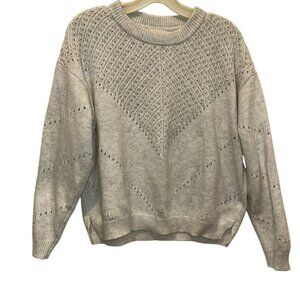 Marine Layer bone white pin tuck hole design sweater M